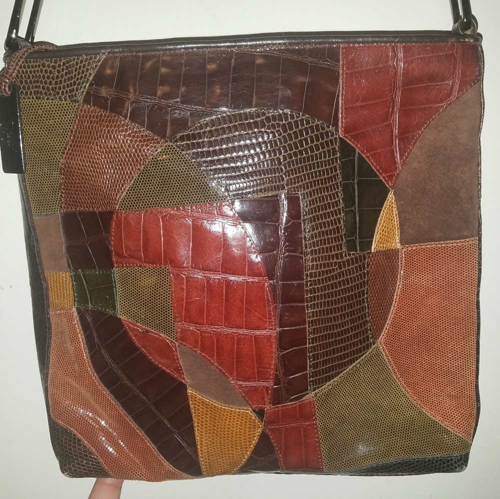 Sharif Vintage Snake skin Leather Crossbody